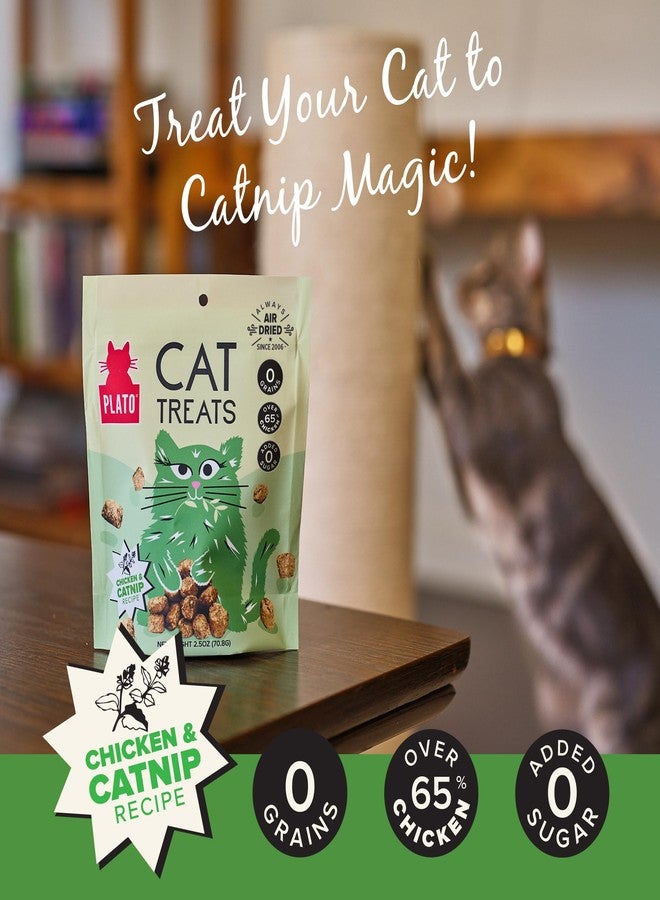 Plato Pet Treats Cat Treats - Single Ingredient, Healthy Chicken Catnip Treats for Indoor Cats - Air Dried - 2.5 oz - Image 3